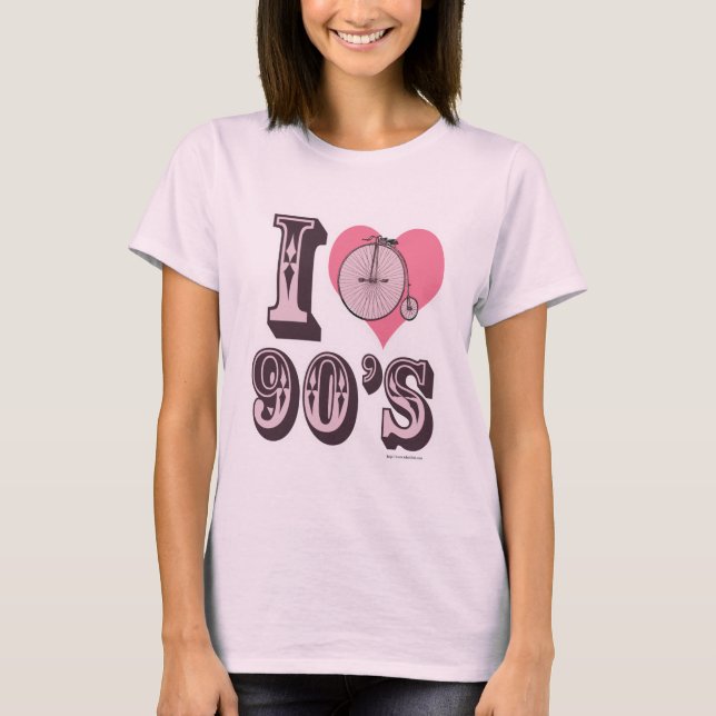 Camiseta Love 1890s Vintage Heart Slogan Parody (Frente)