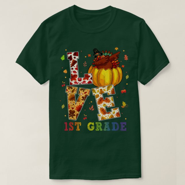 Camiseta Love 1rua Grade Happy Fall Autumn para Professores (Frente do Design)