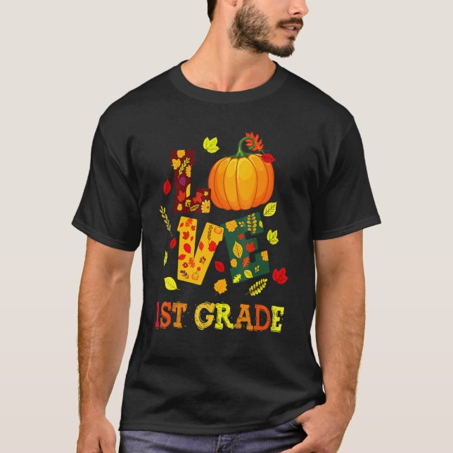 Camiseta Love 1rua Grade Happy Fall Y'all Autumn Teacher St (Frente)