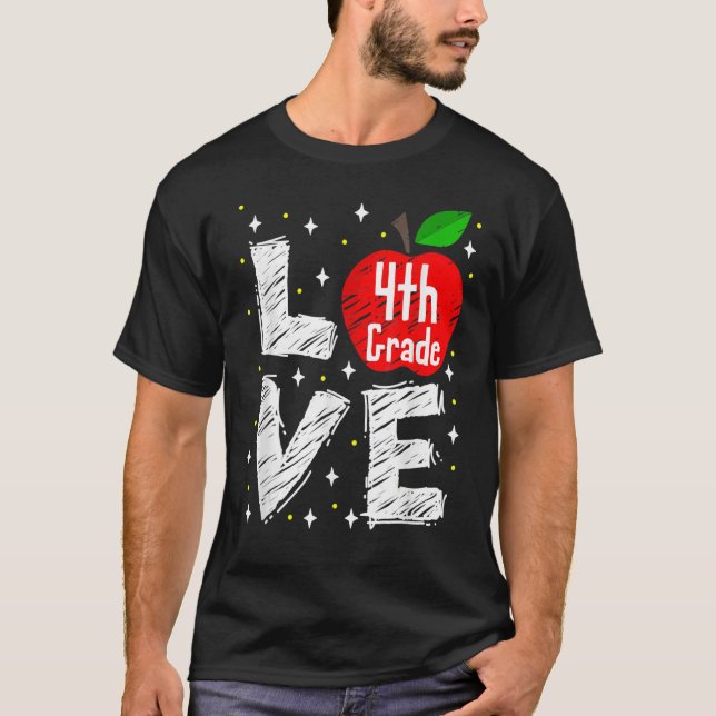 Camiseta Love 4th Grade Apple 1 (Frente)