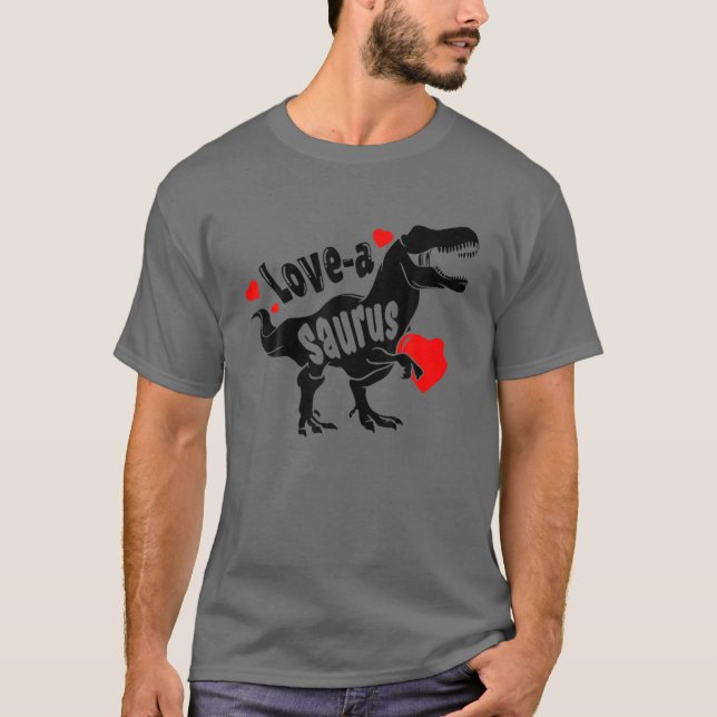 Camiseta Love A Saurus Rex Dinosaur Funny 2022 Valentines D (Frente)