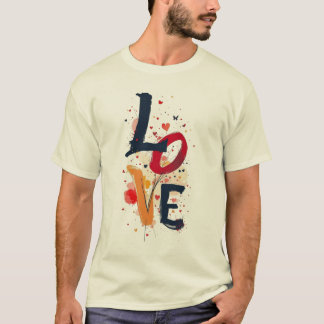 Camiseta LOVE Abstract Paint Typography T-Shirt – Artistic 