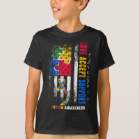 Love Accept Support Autism Awarness Mês Fita