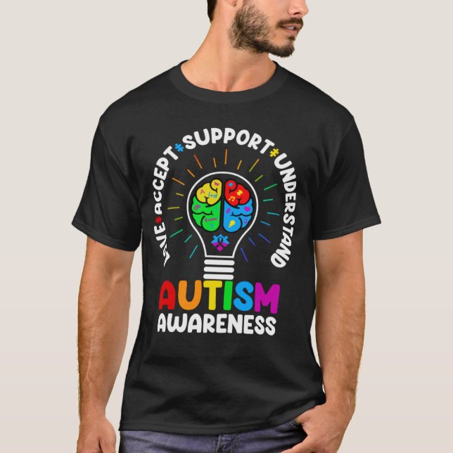Camiseta Love Accept Support Understand Autism Awareness Mo (Frente)