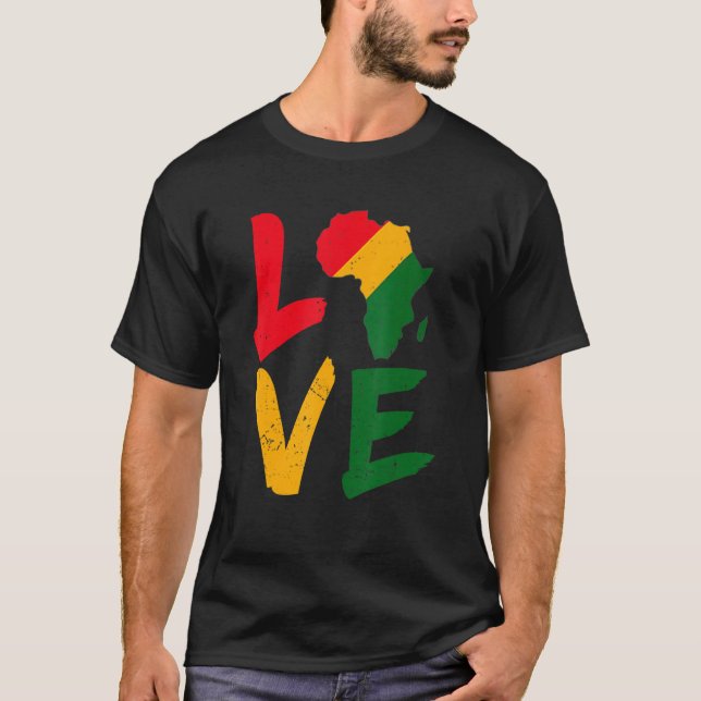Camiseta Love Africa Black History Month African American M (Frente)