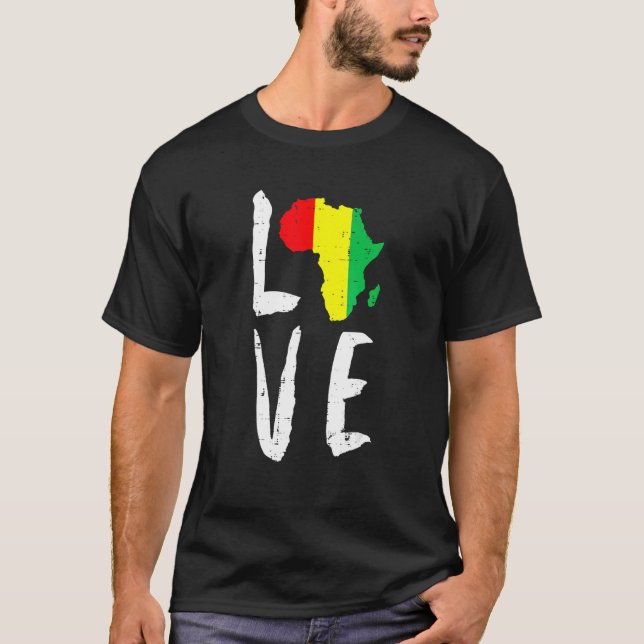 Camiseta Love Africa Black History Month African American M (Frente)