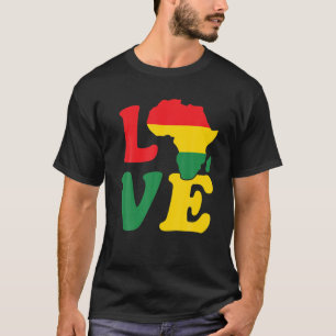 Camiseta Love Africa Flag Proud African Priorary Map BHM