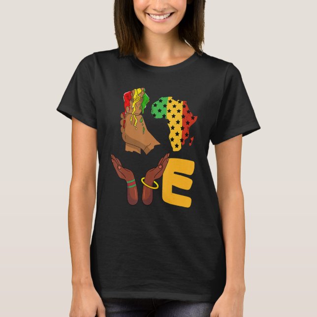 Camiseta Love Africa Map Melanin African Continent American (Frente)