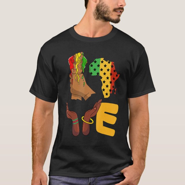 Camiseta Love Africa Map Melanin African Continent American (Frente)