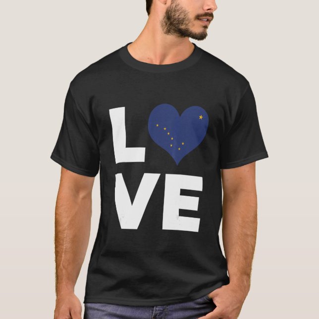Camiseta Love Alaska State Flag (Frente)
