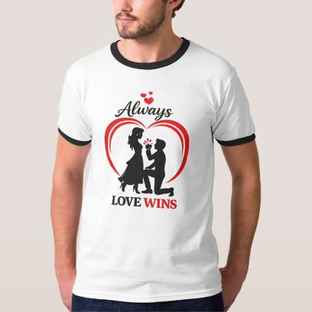 Camiseta Love Always Wins Retro Ringer T Shirt (Frente)