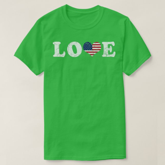 Camiseta Love America Flag USA United States Patri (Frente do Design)