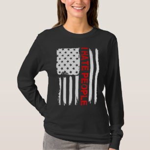 Camiseta Love America I Odeio Pessoas Engraçadas EUA Flag G