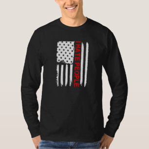 Camiseta Love America I Odeio Pessoas Usa Flag Tee