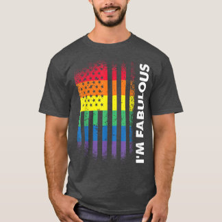 Camiseta Love American Flag Rainbow Fabulous Gay LGBT Pride