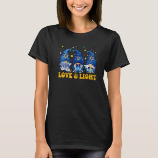 Camiseta Love And Light Gnomes Menorah  Jewish Hanukkah Paj