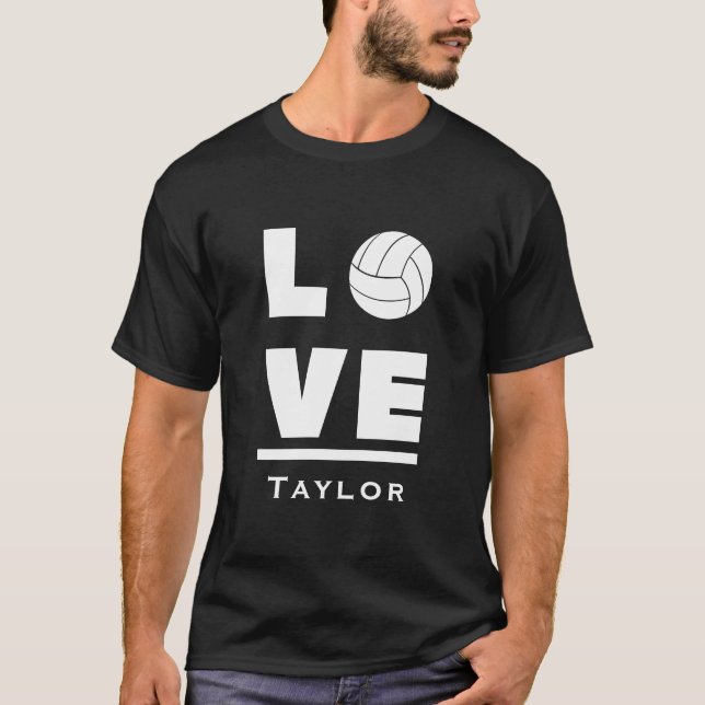 Camiseta Love And Live Volleyball Sports Fan Custom Name (Frente)