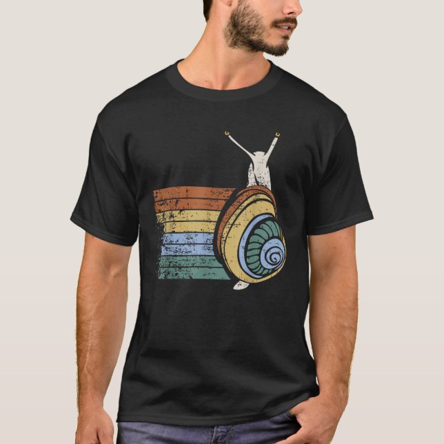 Camiseta Love Animals Retro Snail Gift Design Idea for Snai (Frente)