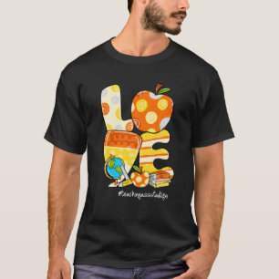 Camiseta LOVE Apple Candy Corn Ensino Assistente Salão de V