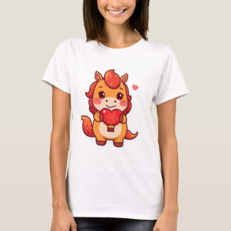 Camiseta Love at First Gallop Fire Horse Valentine Chinese 