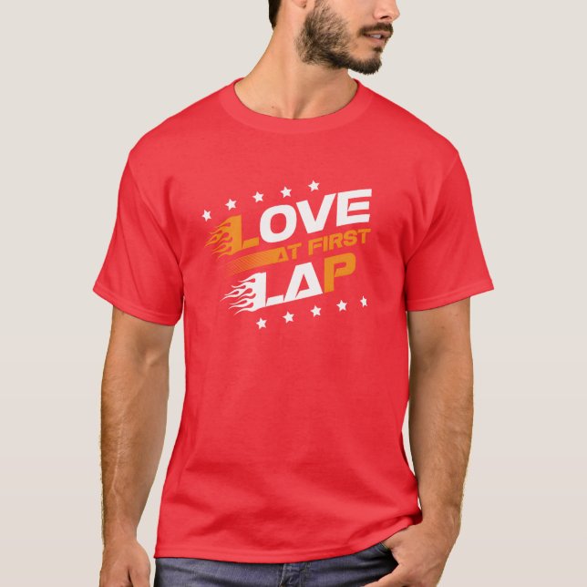 Camiseta Love At First Lap Car Racing Motorcycle Motorsport (Frente)
