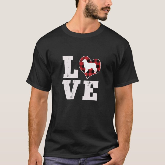 Camiseta Love Aussie Dog Lover Gifts Dog Buffalo Plaid Vale (Frente)