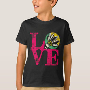 Camiseta Love Badminton - Vintage Colorors Badminton Shuttl