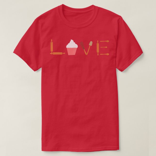 Camiseta Love Baking para um Cozinhar Lover Baker (Frente do Design)