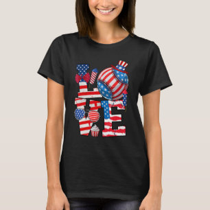 Camiseta Love Baseball Em 4 De Julho, Jogada Patriótica De