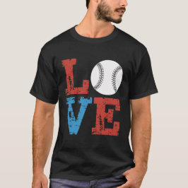 Camiseta LOVE Baseball Grunge Design – Retro Distressed