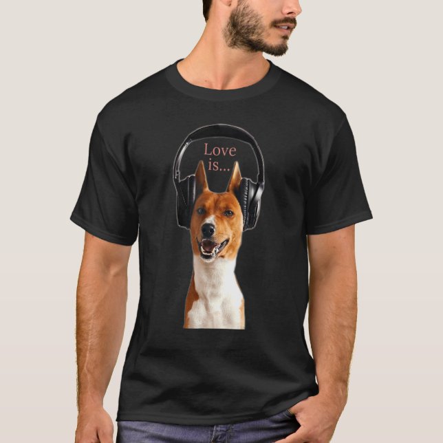 Camiseta Love Basenji Dog Mãe Pai Puppy Pet Namorados (Frente)