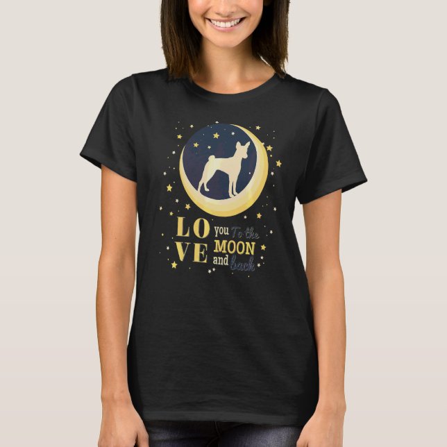Camiseta Love Basenji To The Moon (Frente)