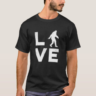 Camiseta LOVE Bigfoot Yeti Ou Sasquatch Retro