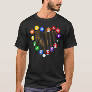 Camiseta Love Billiard Ball Billiard Ball Player L