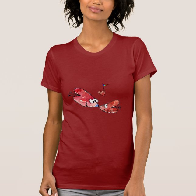 Camiseta Love Bird Hearts Roupa (Frente)