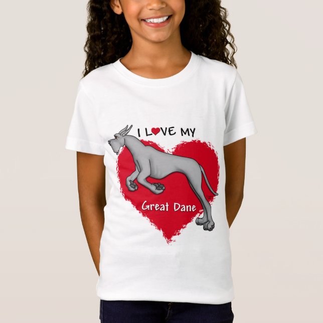 Camiseta Love Black Great Dane (Frente)
