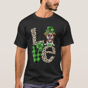 Camiseta Love Border Collie Shamrock Xadrez Leopardo Patri