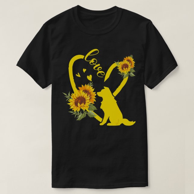 Camiseta Love Border Collie Sunflower Gifts (Frente do Design)