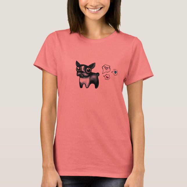 Camiseta Love Boston Terrier t-shirt (Frente)