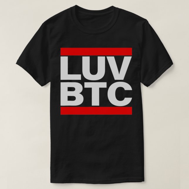 Camiseta Love BTC Bitcoin Cryptocurrency  (Frente do Design)