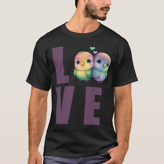 Camiseta Love Budget Mãe Bugerigar Parakeet Bird (Frente)