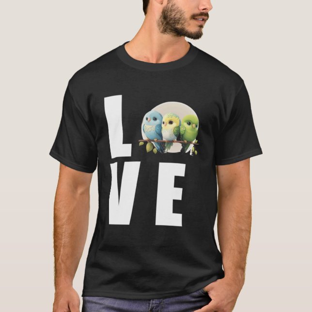 Camiseta Love Budgie Mom Budgerigar Parakeet Bird 1 (Frente)