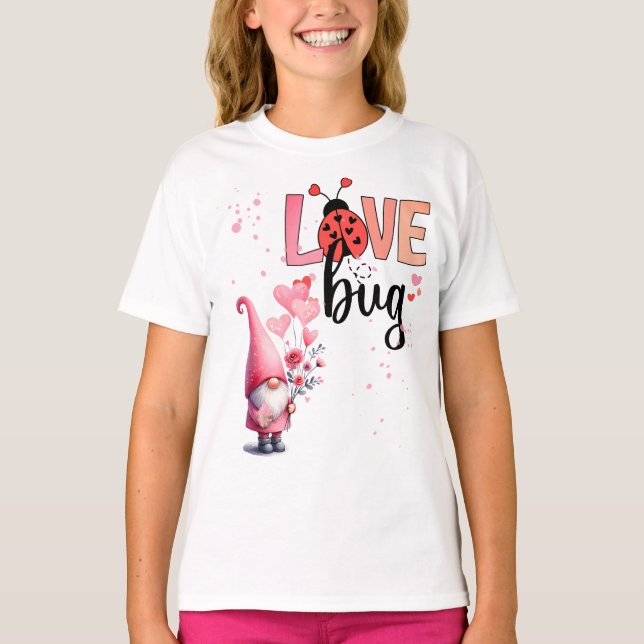 Camiseta Love Bug -- Gnome, Flowers, Balloons (Frente)