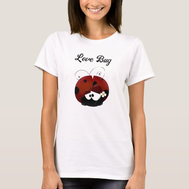Camiseta Love Bug Ladybug, Cute Cartoon Valentine’s Day (Frente)