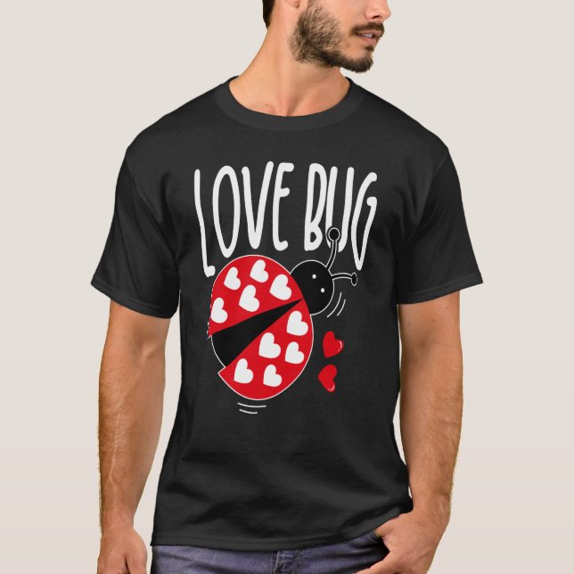 Camiseta Love Bug Valentine's Day Good Luck Nature Date Sin (Frente)
