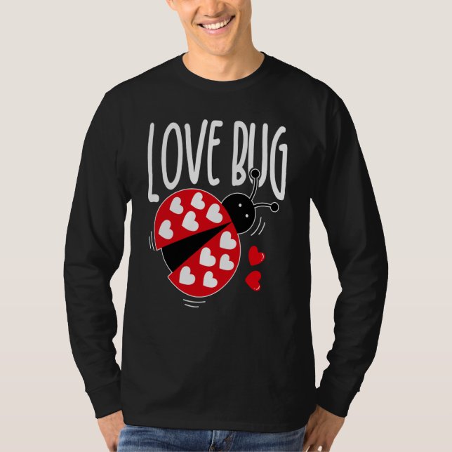 Camiseta Love Bug Valentine's Day Good Luck Nature Date Sin (Frente)