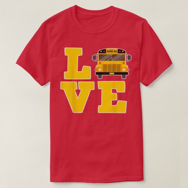 Camiseta Love Bus Driver Love School Bus Bus School Bus (Frente do Design)