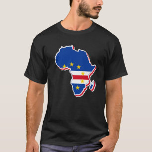 Camiseta Love Cabo Verde Flag with Africa Map Cape Ver