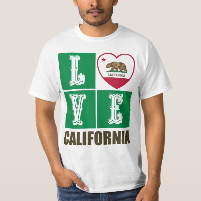Camiseta Love California State Flag Hearde Pride (Frente)