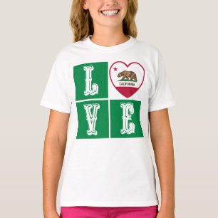 Camiseta Love California State Flag Hearde Pride